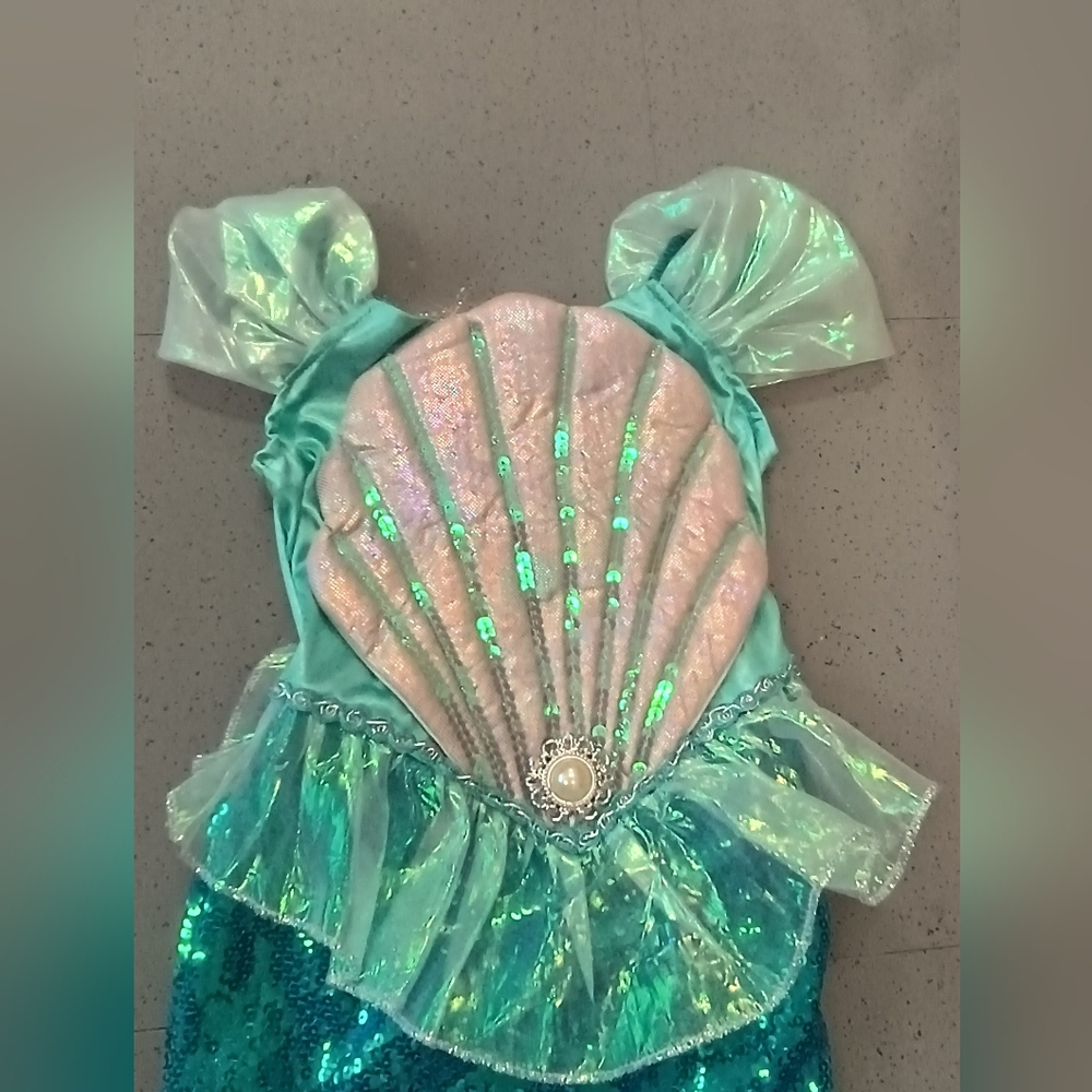 GILLIANS CLOSET Sparkling SEQUINS Green Blue Mermaid Costume for Kids Size 5-6 - Picture 8 of 16
